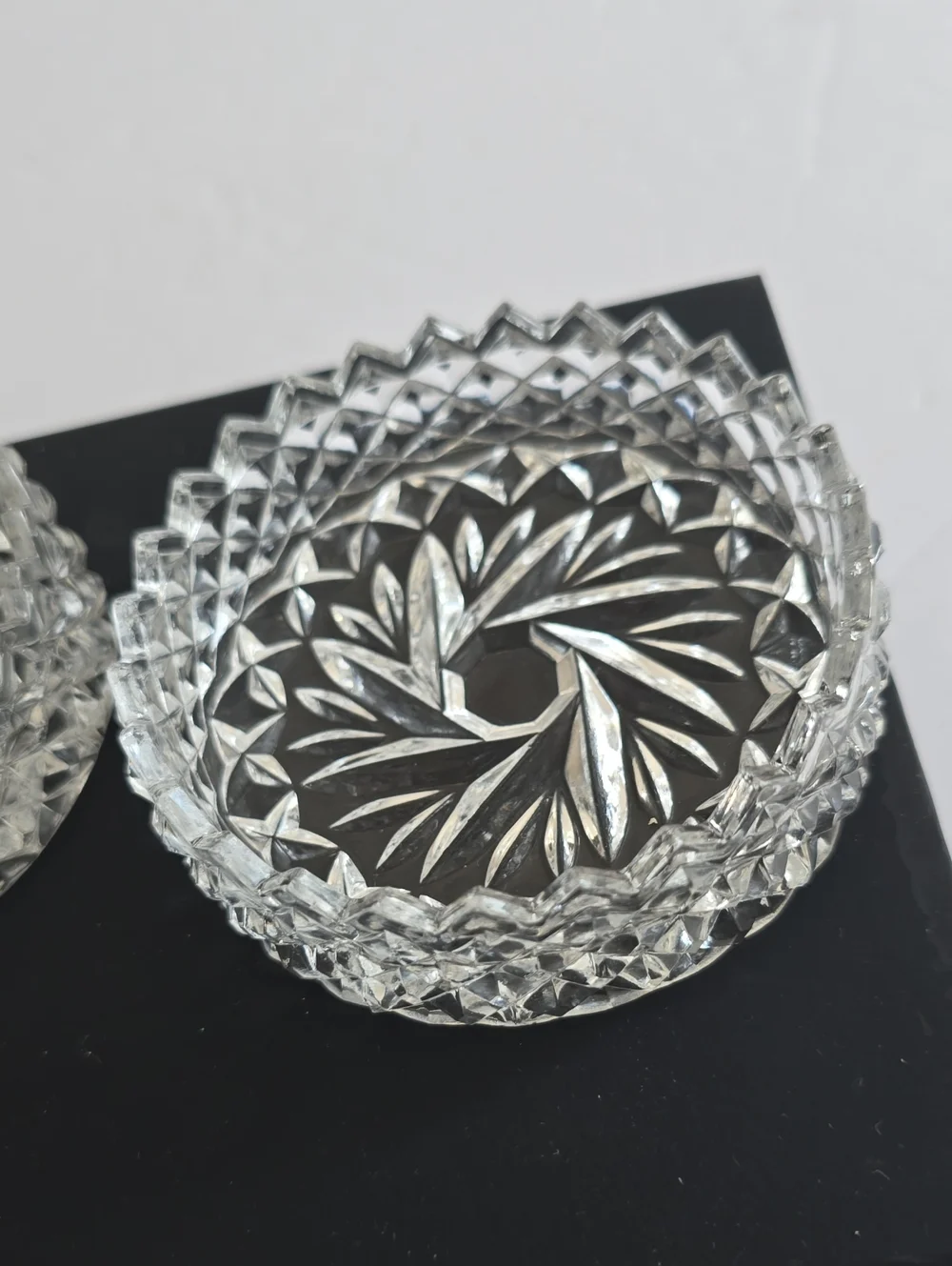 Vintage The European Collection Set Of 2 Crystal  Coasters Bowls Germany